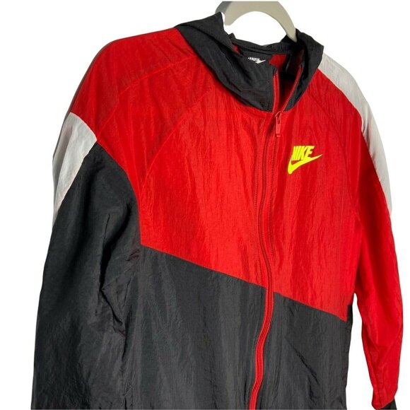 Nike Core Amplify Windrunner Windbreaker Boy's Size L Red Black BV3646 657 - Picture 6 of 12